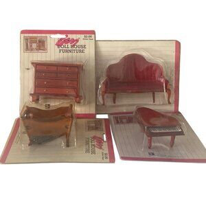 VTG Doll House Miniature Furniture Traditional Pick Ups Sofa Couch Bureau Cradle